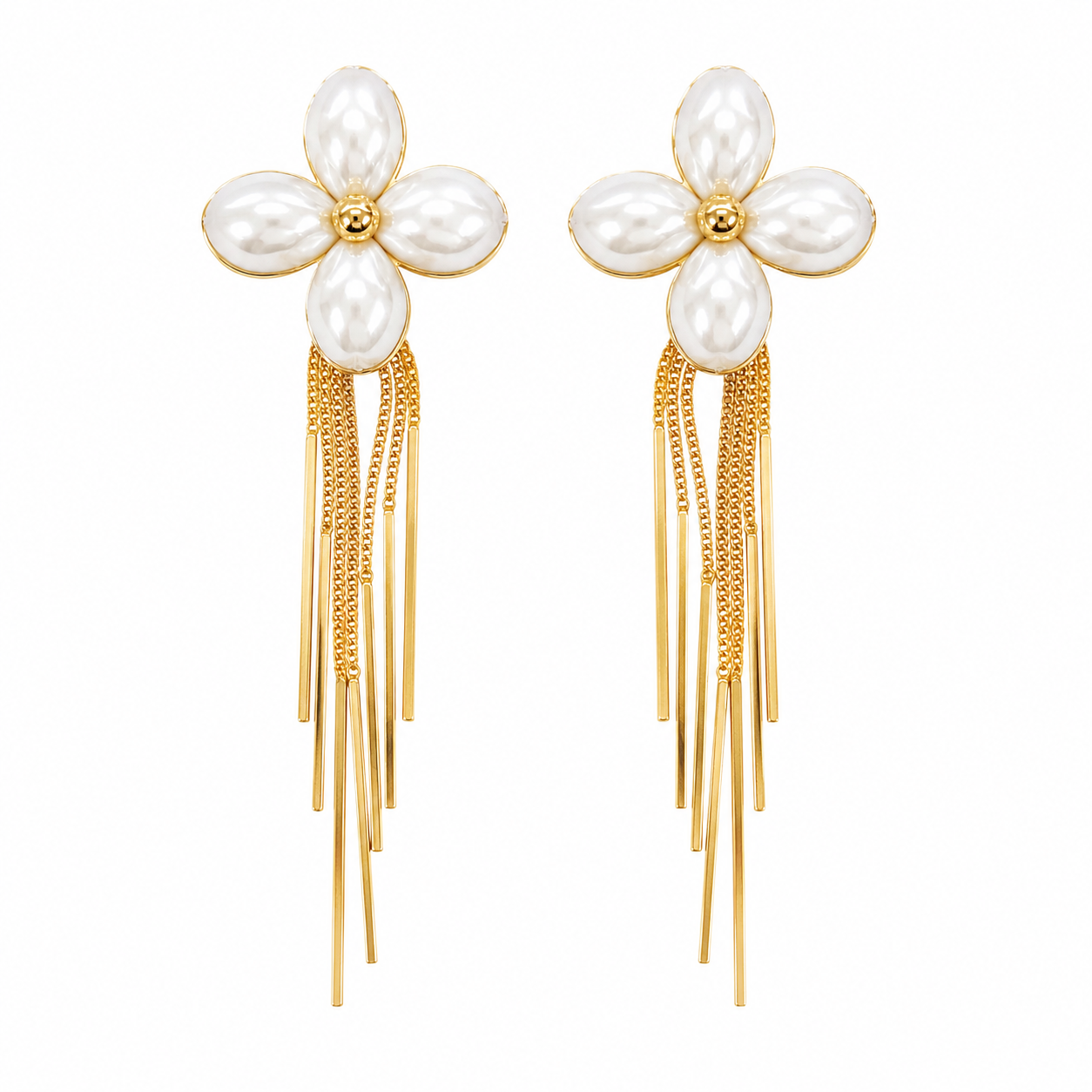 Pearl Blossom Tessel Earrings