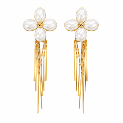Pearl Blossom Tessel Earrings
