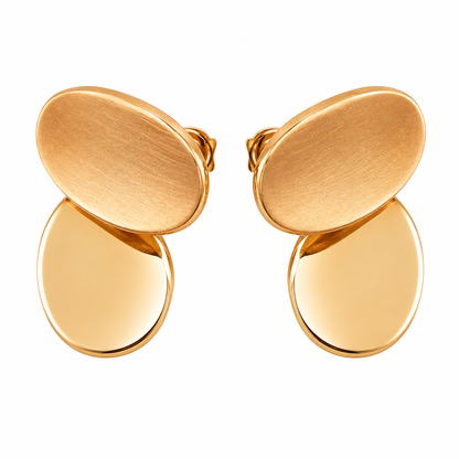 Gold Disc Drop Earrings