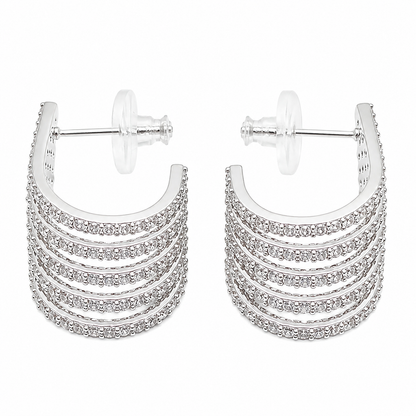 Silver Sparkle Stud Earrings
