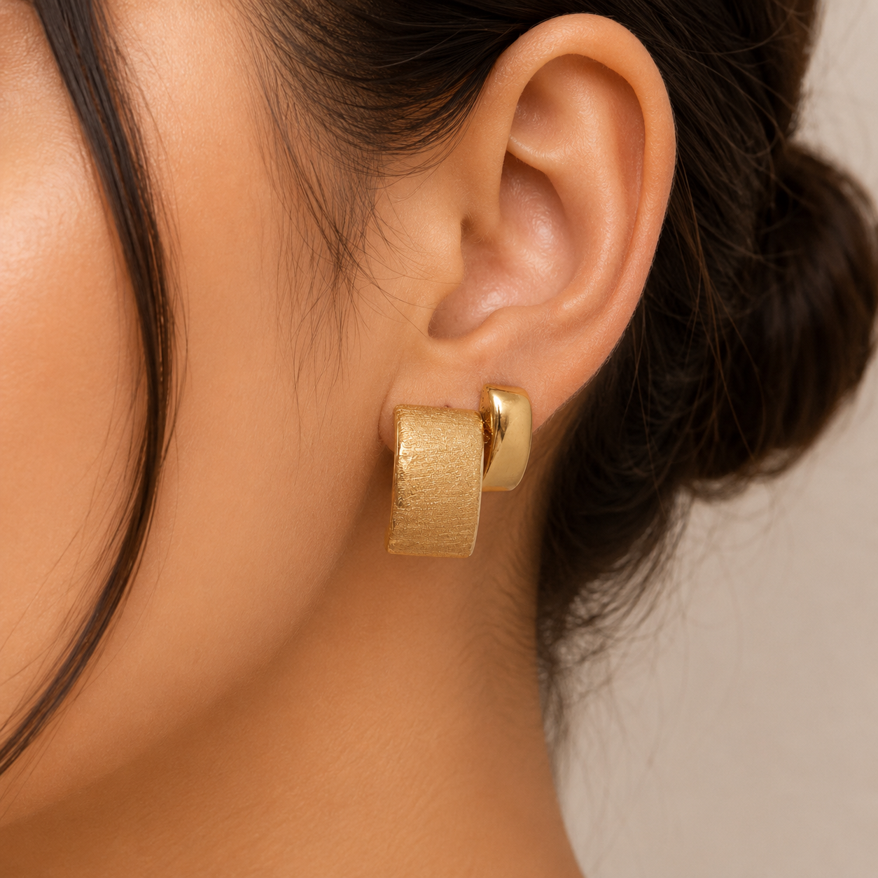 Gold Statement Stud Earrings