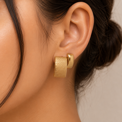 Gold Statement Stud Earrings