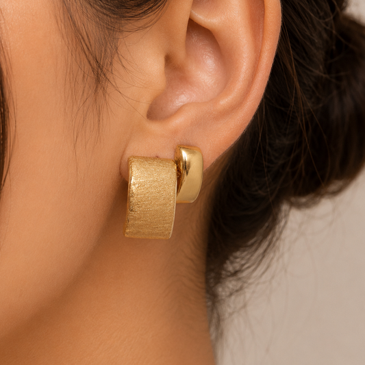 Gold Statement Stud Earrings