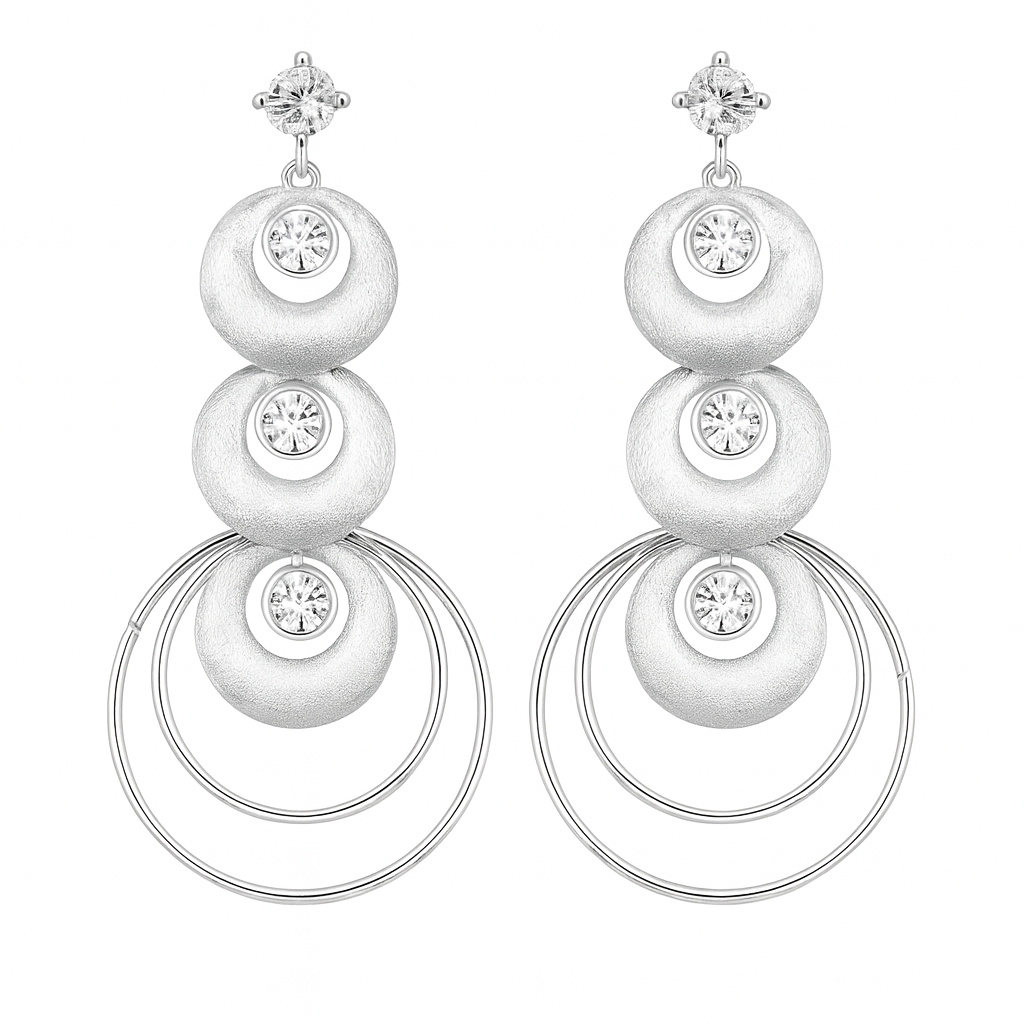 Trio layer semi circle ear spike earring