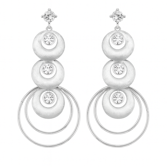 Trio layer semi circle ear spike earring