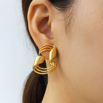 Twisted unique design stud earring