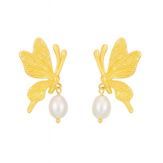 Elegant butterfly style stud earring