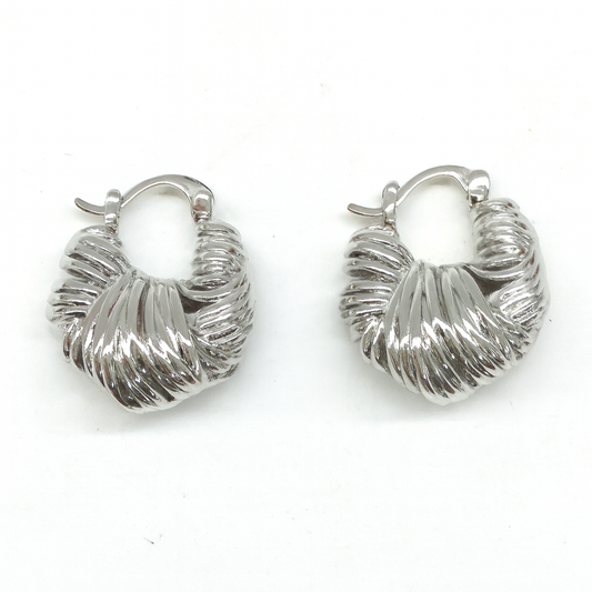 Chunky silver Hoop Earring