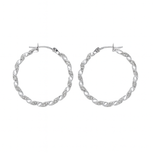 Silver huggie earring