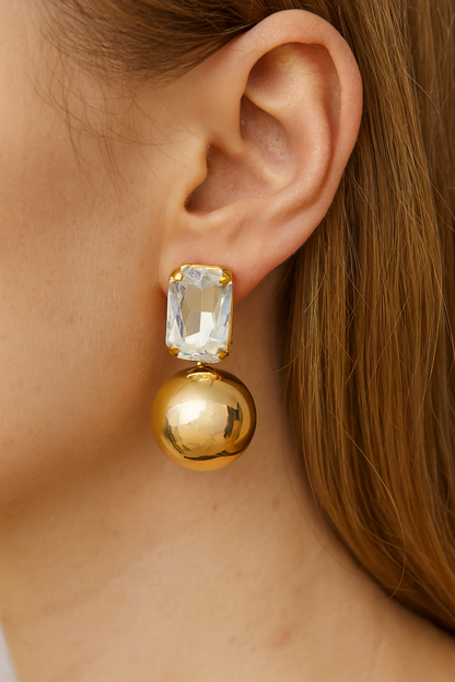 Elegant diamonds with pearl stud earring