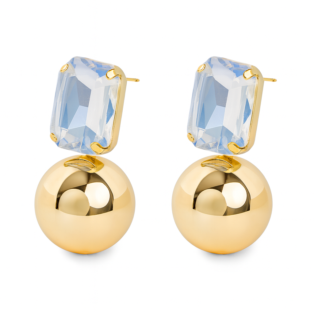Elegant diamonds with pearl stud earring