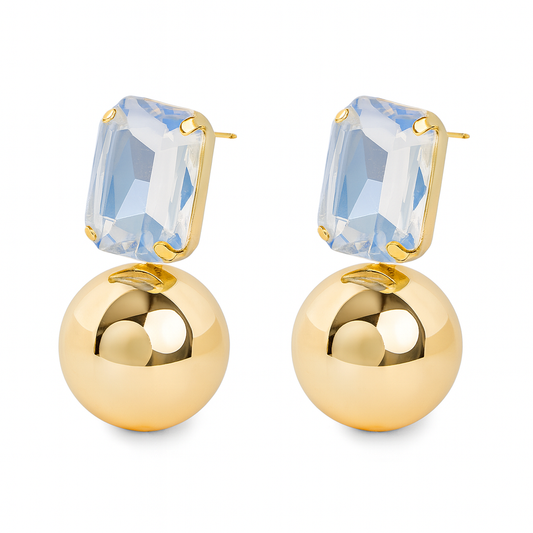 Elegant diamonds with pearl stud earring