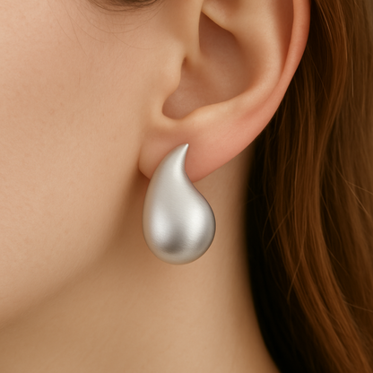White drop style stud earring