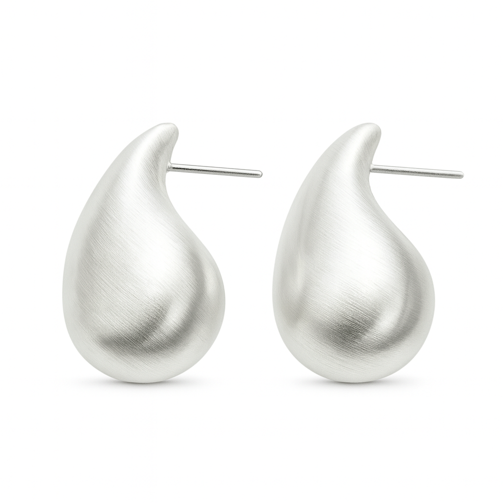 White drop style stud earring