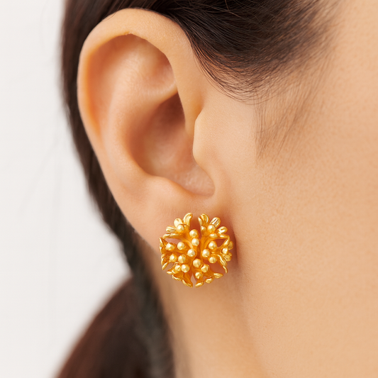 Chunky mini flower stud earring