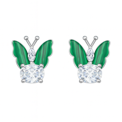 Butterfly style silver stud earring