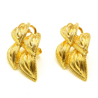Beautiful golden leaf dangle earring