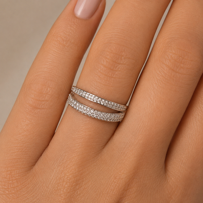 Silver Sparkle Cuff Ring