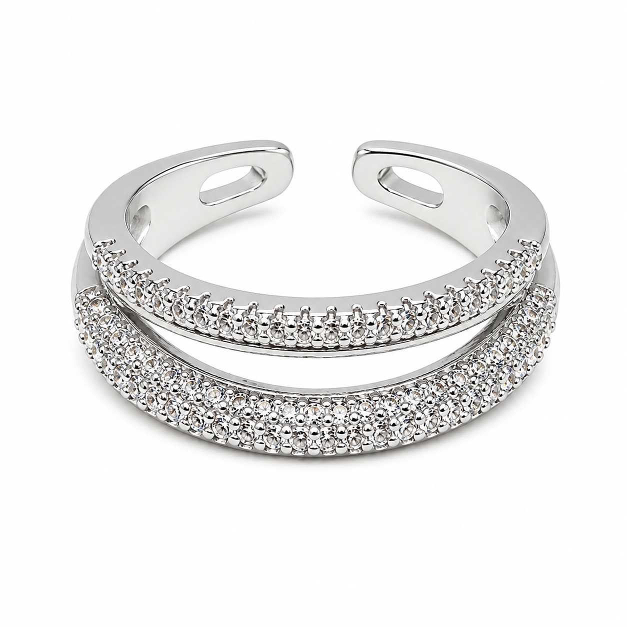 Silver Sparkle Cuff Ring