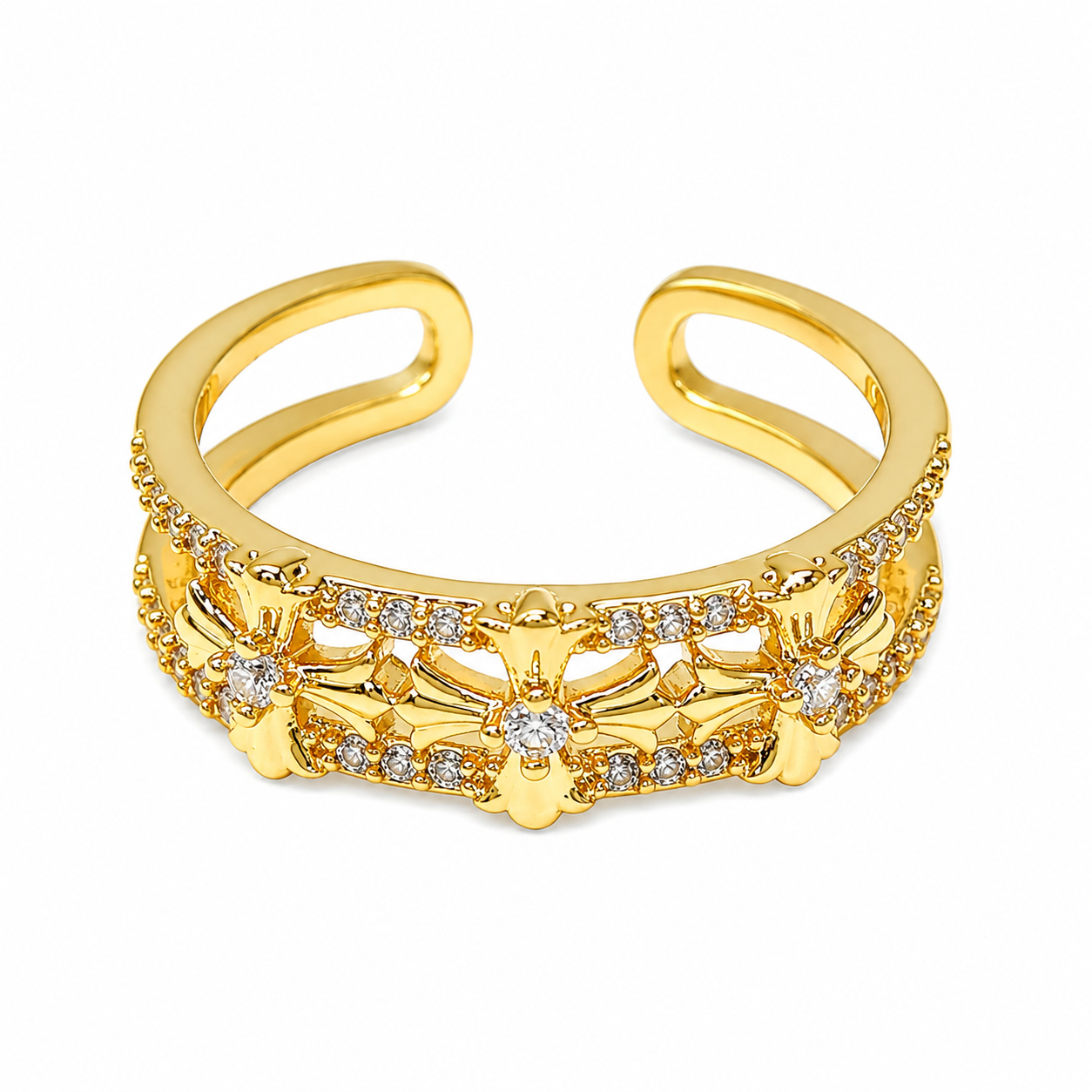 Gold Floral Luxe Ring