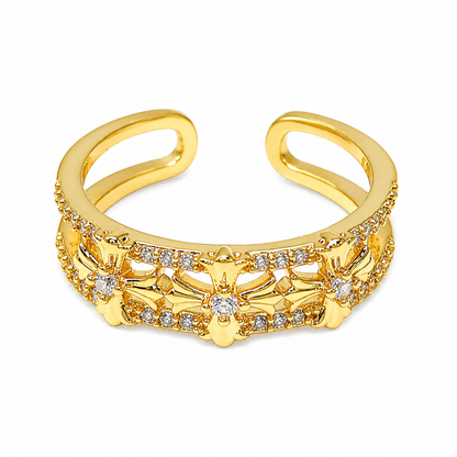 Gold Floral Luxe Ring