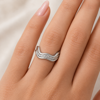 Silver Elegant Wave Ring