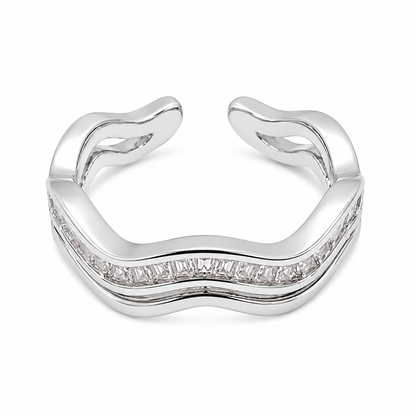 Silver Elegant Wave Ring