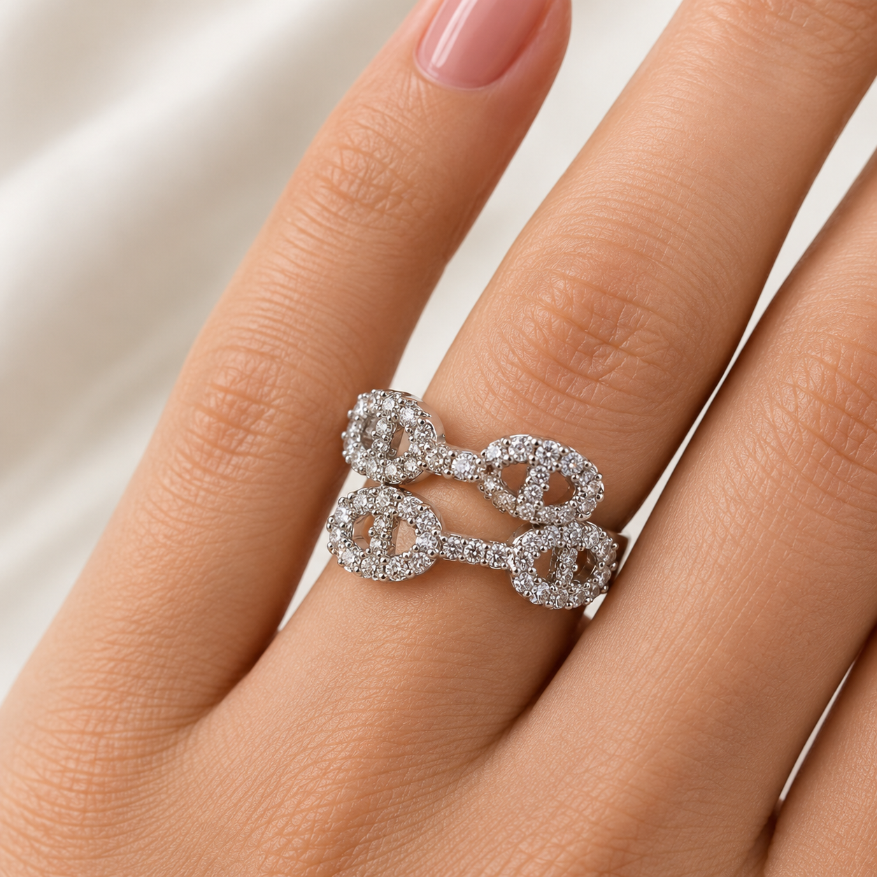 Silver Sparkle Heart Ring