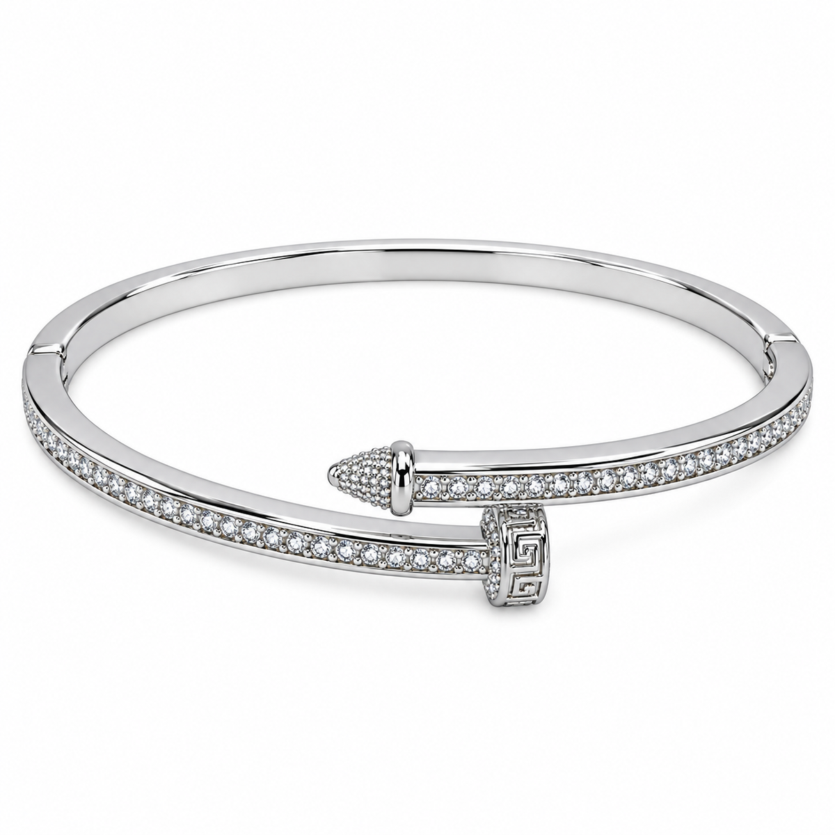 Silver Crystal Nail Cuff Bracelet