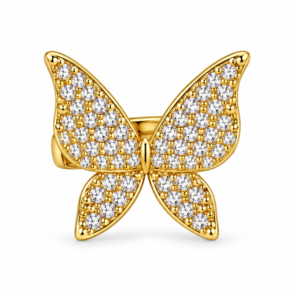 Gold Crystal Butterfly Ear Cuff