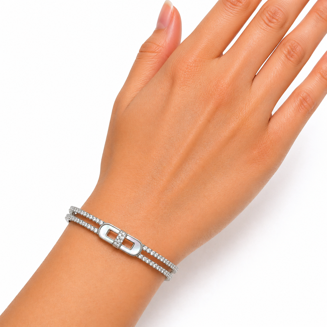 Cubic Diamonds Silver Charming Bracelets