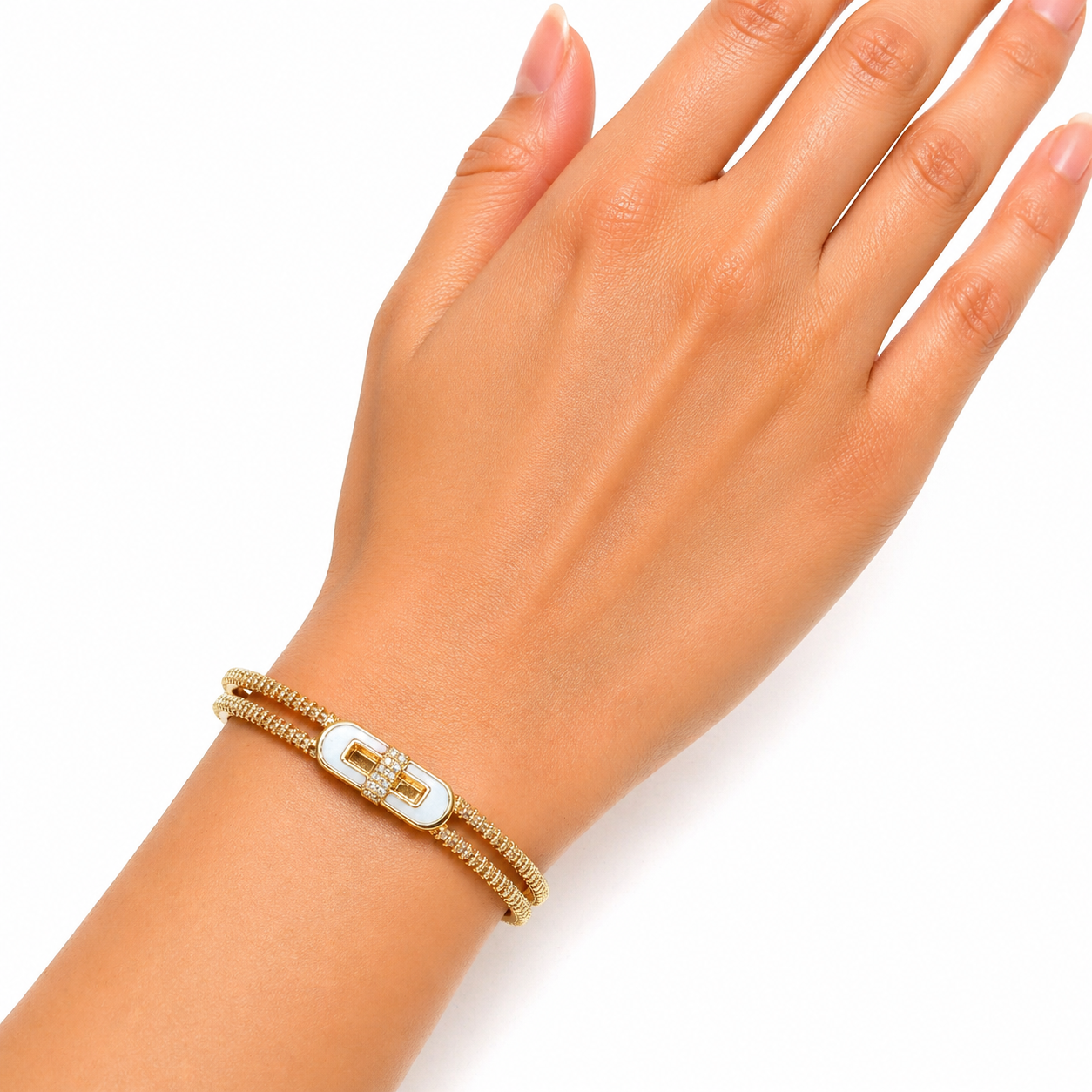 Cubic Diamonds Golden Charming Bracelets