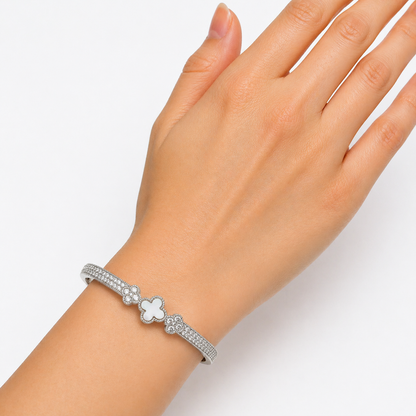 Cover Flower Silver Bracelets For Women
