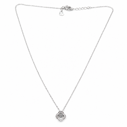 Silver Flower Pedant Necklace For Women