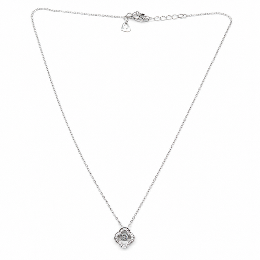 Silver Flower Pedant Necklace For Women