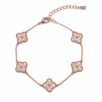 Clover Flower Rose Gold Bracelets For Women