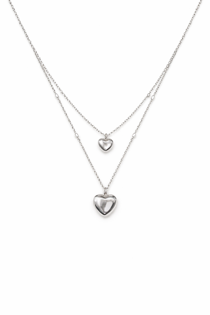 Stylish Two Layer Heart Pedant Necklace For Women