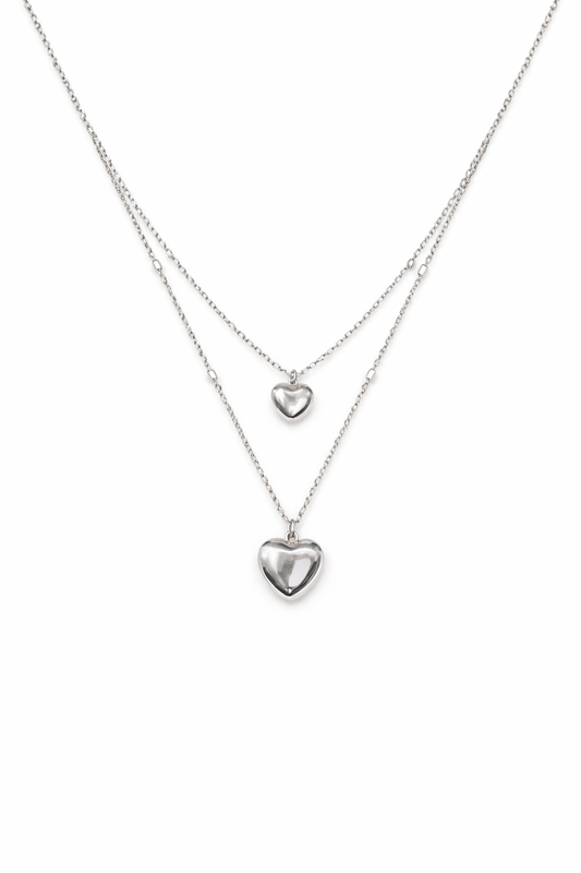 Stylish Two Layer Heart Pedant Necklace For Women