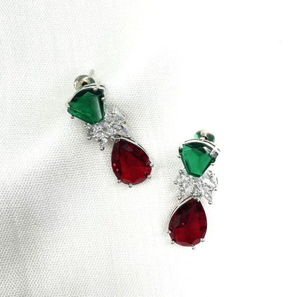 Green and red combo earring stud earring 