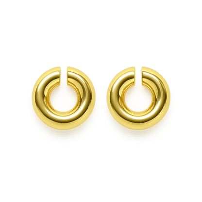 Glosy gold dangle earring