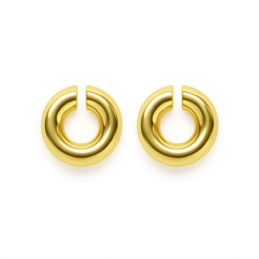 Glosy gold dangle earring