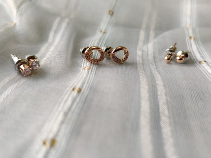 Rose gold shiny stud earring 