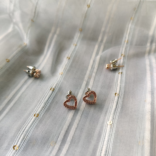 Heart shape small stud earring