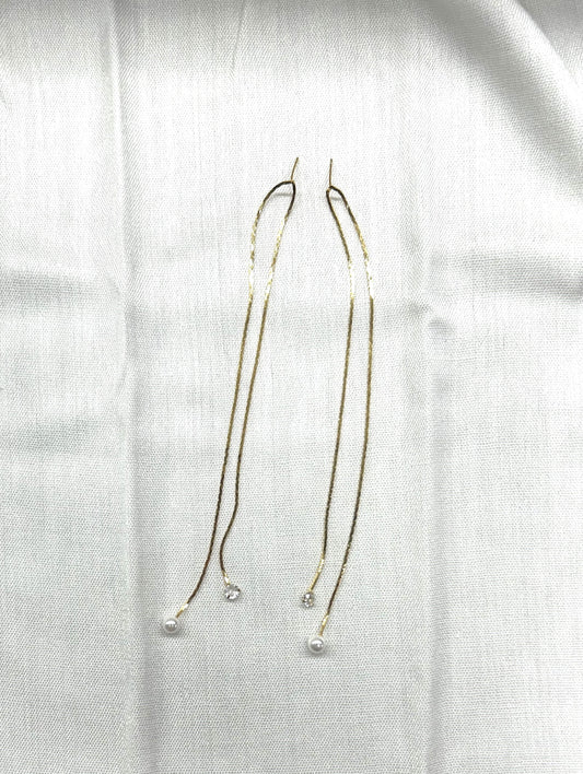 pearl threader earring