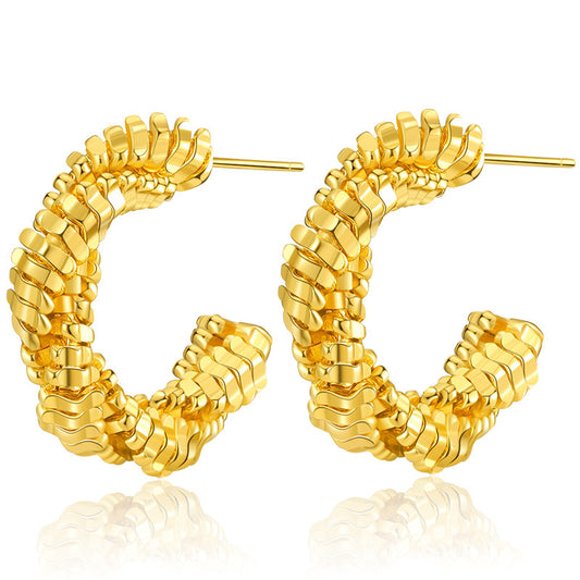 Twister shiny gold dangles