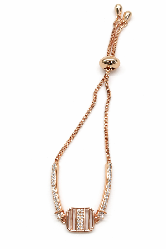 Luxuries Design Cubic Diamonds Rose Gold Bracelets For Girls