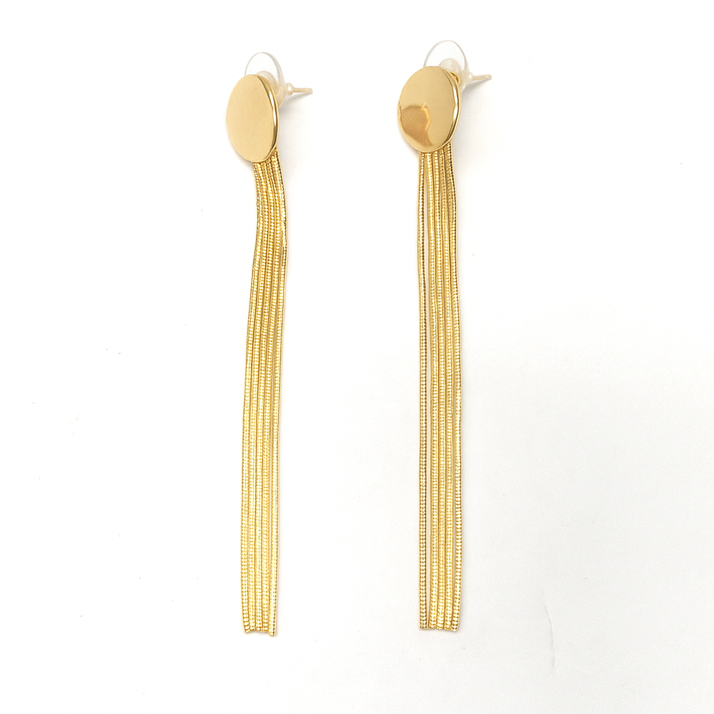 Fancy chain type gold earring