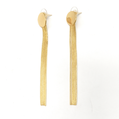 Fancy chain type gold earring