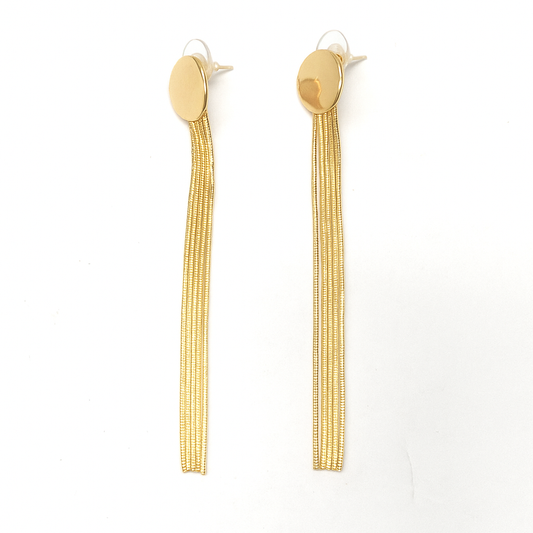 Fancy chain type gold earring