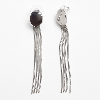 Fancy chain type silver earring